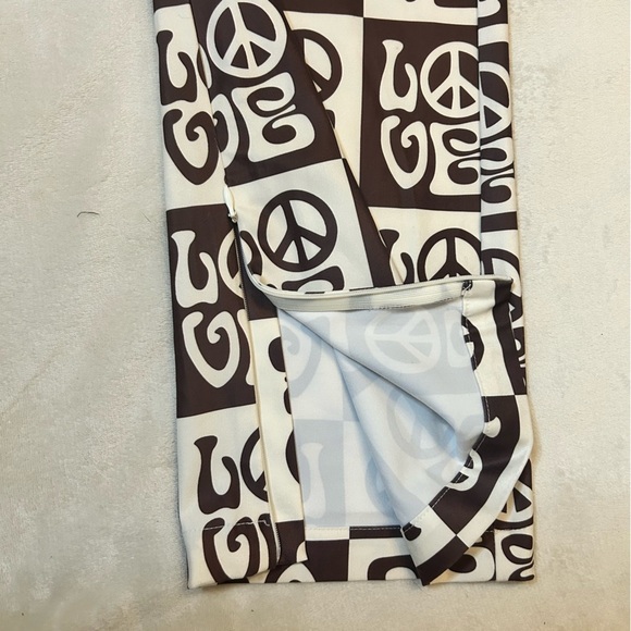 House Of Sunny | All you need is Love Brown & Cream Pants | 70s Boho | Size 8 - Picture 9 of 14